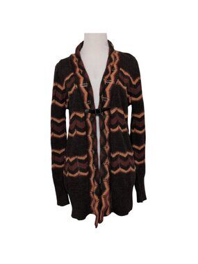 Lineamaglia Chevron Cardigan Womens Size Large Buckle Wool Alpaca Blend Sweater